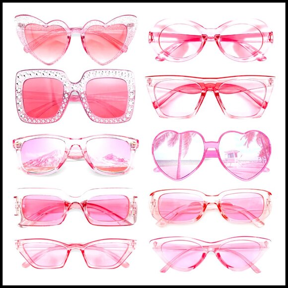 10 Pack Retro Sunglasses Set, Plastic Frame, Resin Lens, Party Accessory main image 5